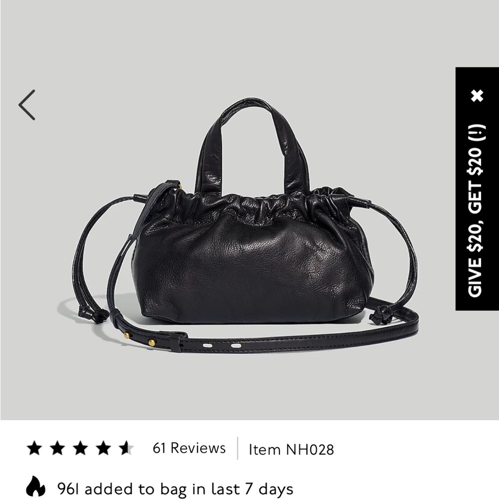 Madewell Piazza Leather Black Purse